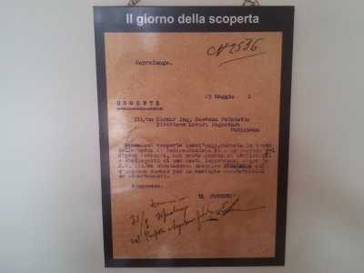 Chirografo che suggella il giorno della scoperta della Grotta
